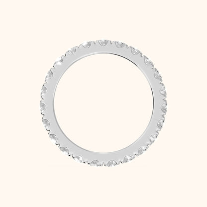 Ramona Shared Prong Round Diamond Eternity Band in Silver - FingerView