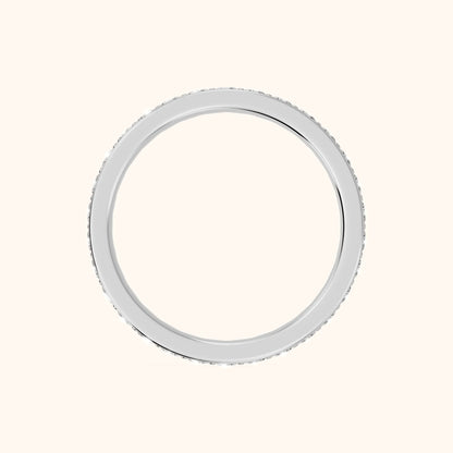 Belen Channel Set Round Diamond Eternity Band in Platinum - FingerView