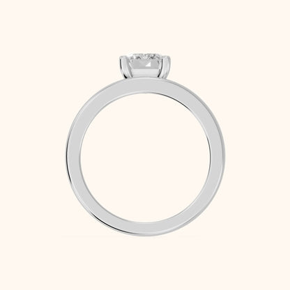 Maisie Four Prong Solitaire Emerald Diamond Engagement Ring in Silver - FingerView.webp