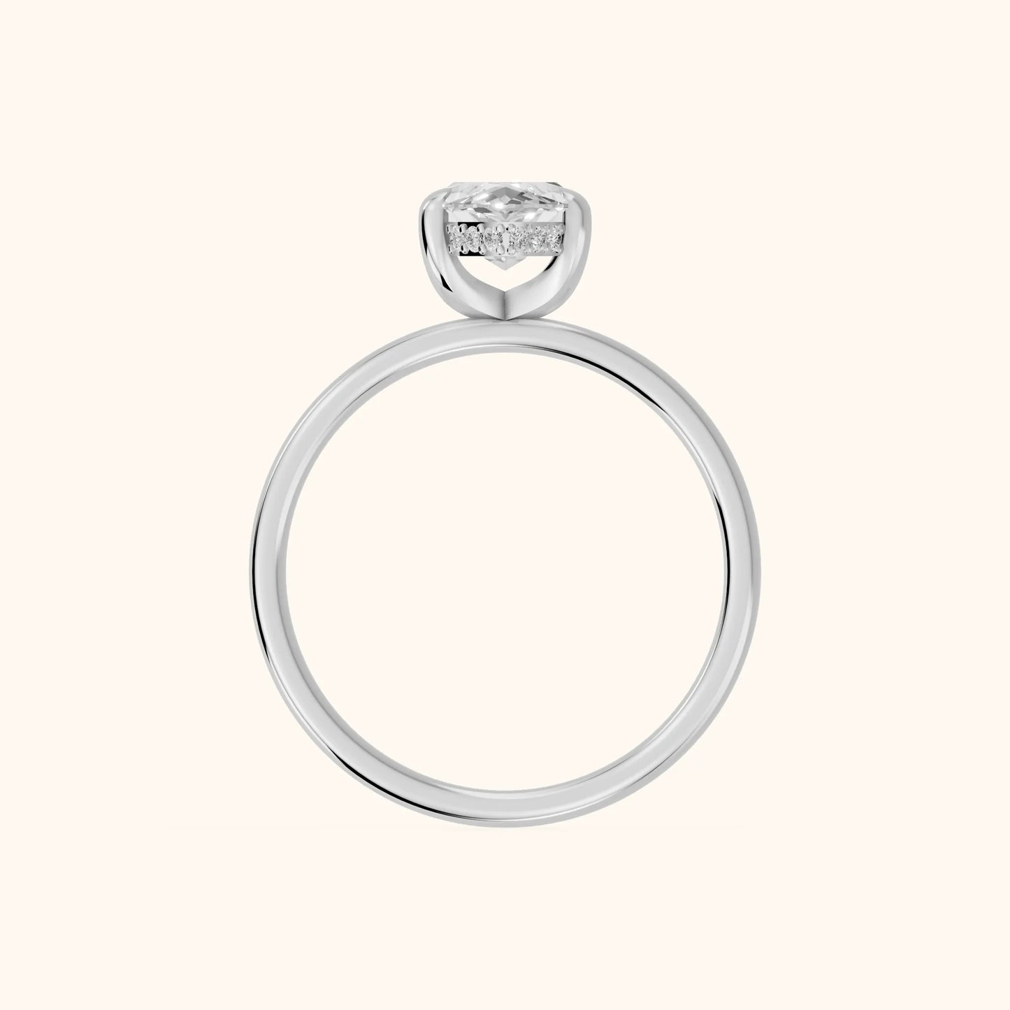 Charlotte Charm Solitaire Marquise Diamond Engagement Ring in Platinum - FingerView