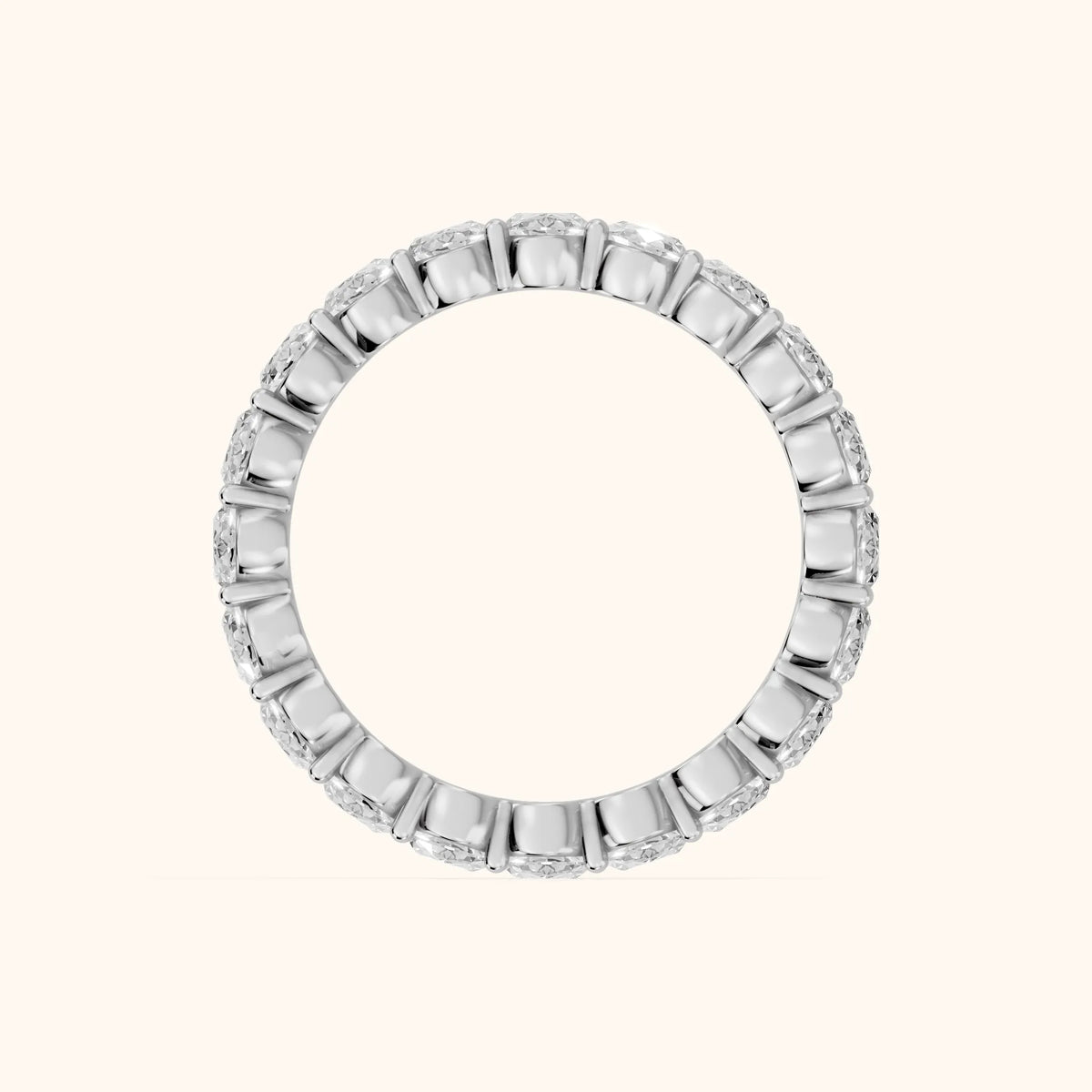 Vidya Shared Prong Oval Diamond Eternity Band in Silver - FingerView