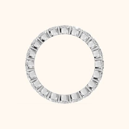 Vidya Shared Prong Oval Diamond Eternity Band in Silver - FingerView