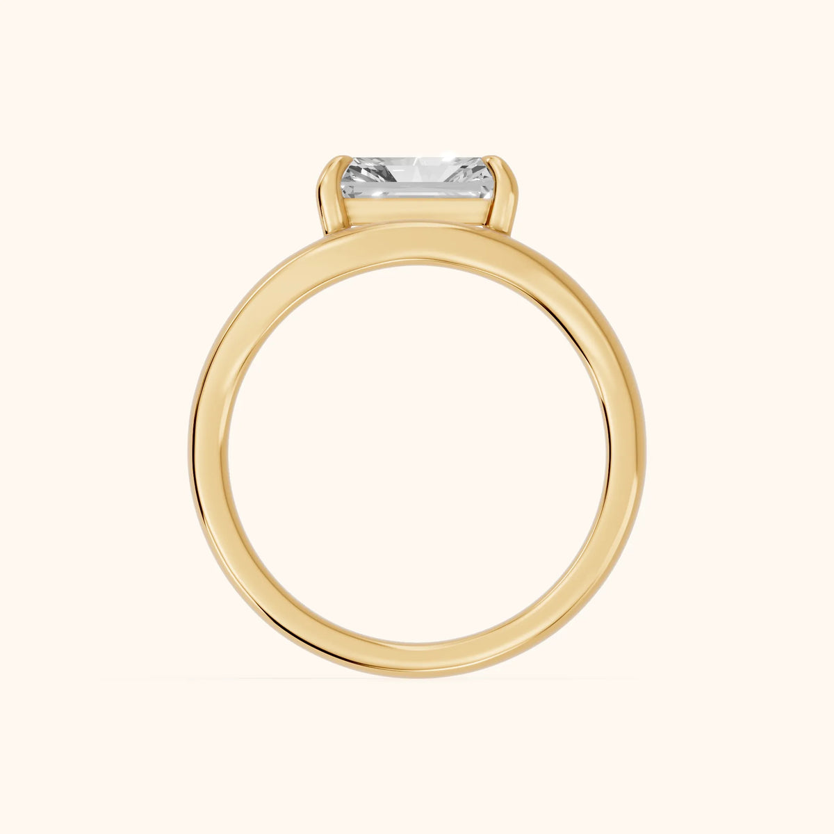Madeleine Split Shank Radiant Diamond Engagement Ring in Yellow Gold - FingerView.webp