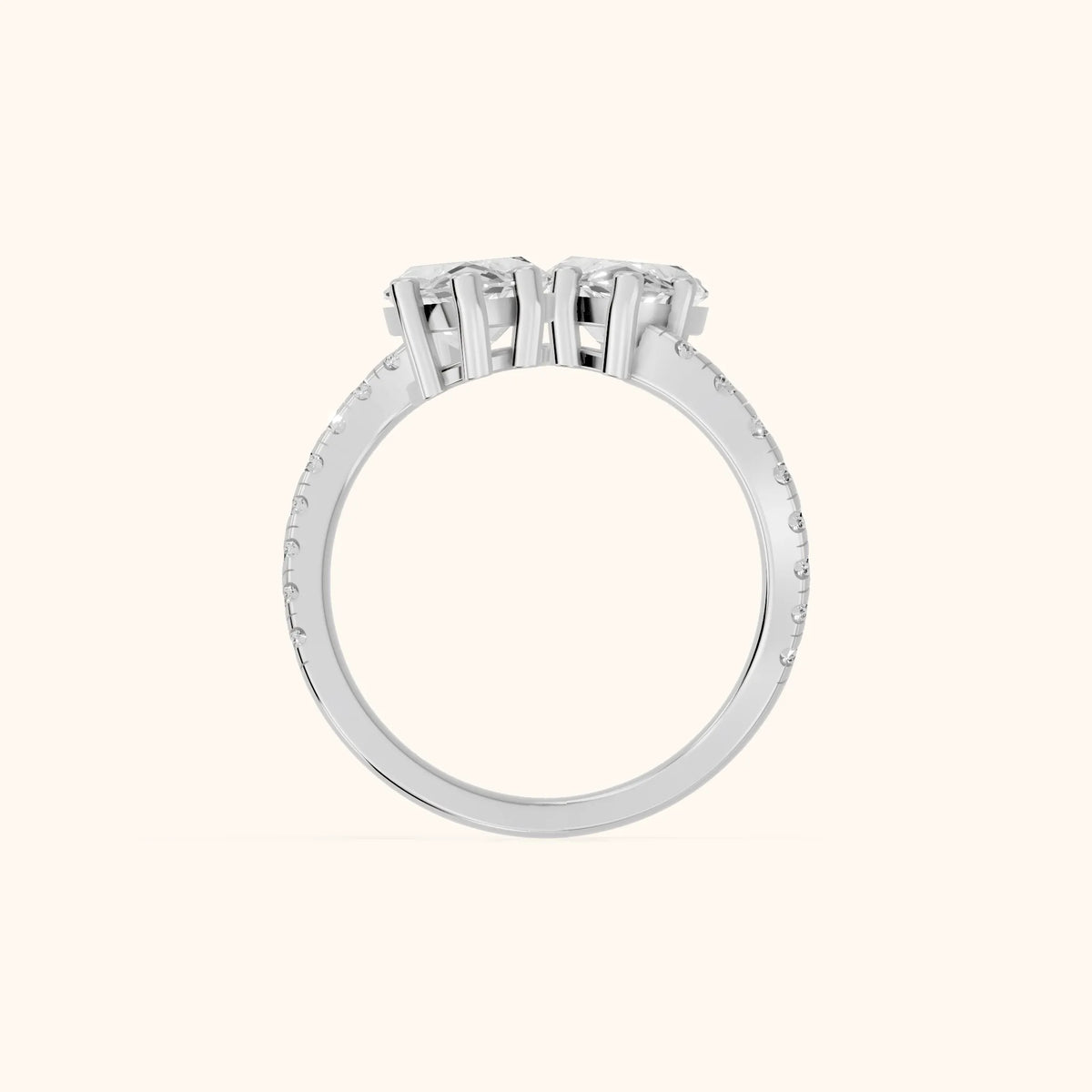 Lottie Two-Stone Bypass Marquise Diamond Engagement Ring in Platinum - FingerView.webp