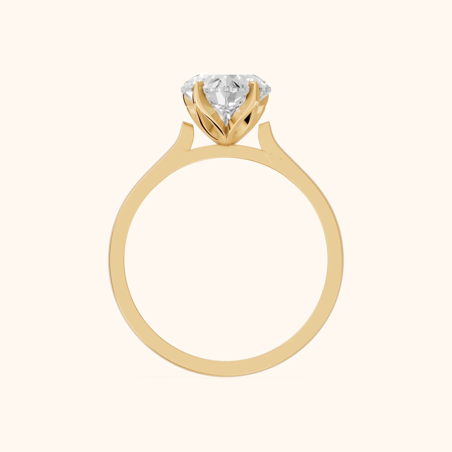 Isabella Bloom Solitaire Heart Diamond Engagement Ring in Yellow Gold - FingerView