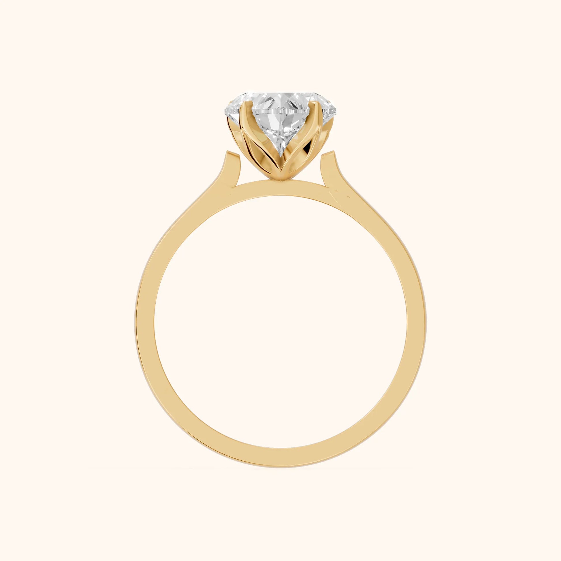 Isabella Bloom Solitaire Heart Diamond Engagement Ring in Yellow Gold - FingerView