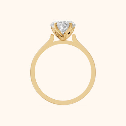 Isabella Bloom Solitaire Heart Diamond Engagement Ring in Yellow Gold - FingerView