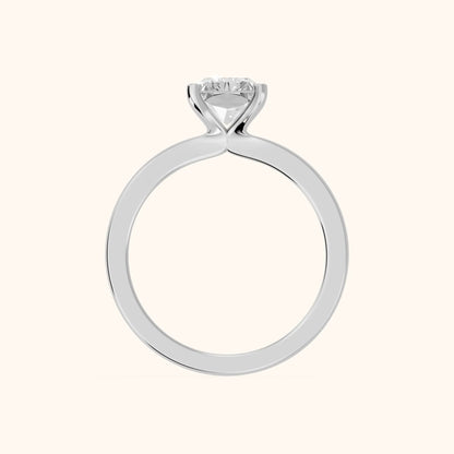 Matilda Cathedral Solitaire Radiant Diamond Engagement Ring in Platinum - FingerView.webp