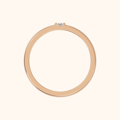 Kalina Channel Set Baguette Diamond Wedding Band in Rose Gold - FingerView