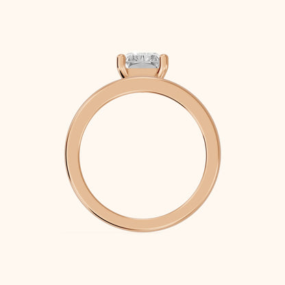 Maisie Four Prong Solitaire Radiant Diamond Engagement Ring in Rose Gold - FingerView.webp