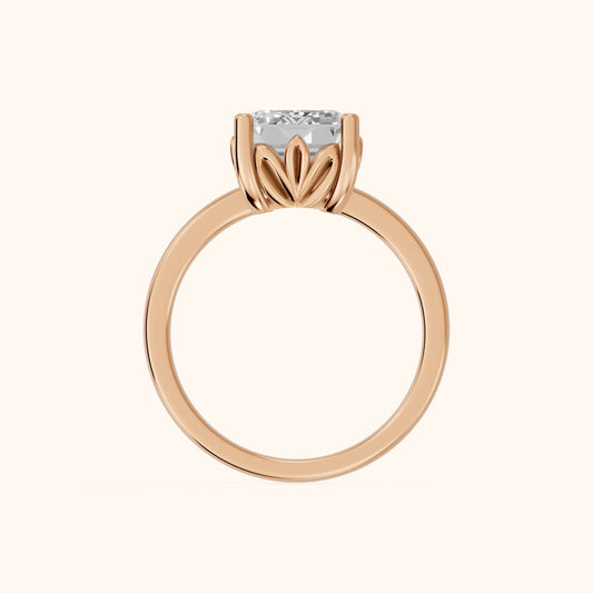 Emerald Cut Lab Grown Diamond Engagement Ring in Rose Gold