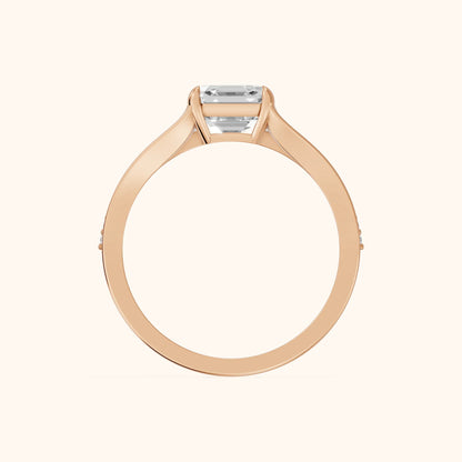 Lucinda Split Shank Asscher Diamond Engagement Ring in Rose Gold - FingerView.webp