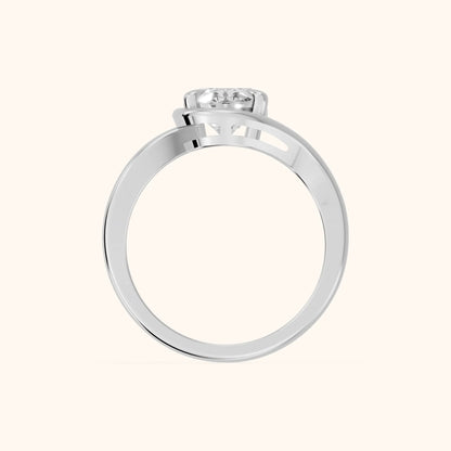 Margaux Bypass Solitaire Oval Diamond Engagement Ring in Platinum - FingerView.webp