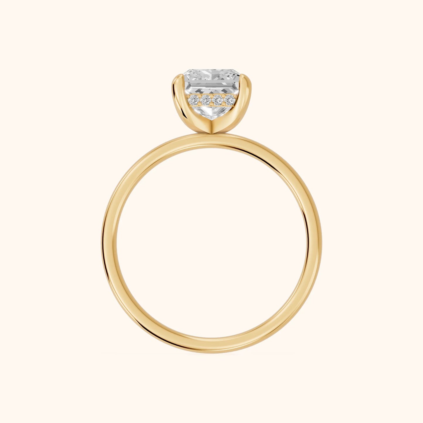 Charlotte Charm Solitaire Princess Diamond Engagement Ring in Yellow Gold - FingerView