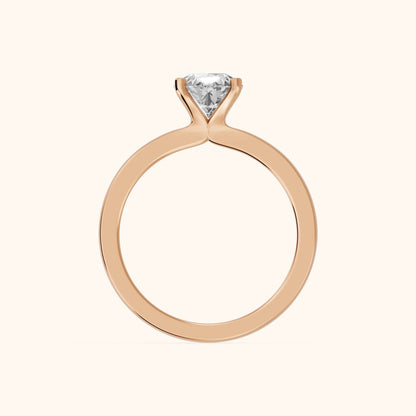 Matilda Cathedral Solitaire Pear Diamond Engagement Ring in Rose Gold - FingerView.webp