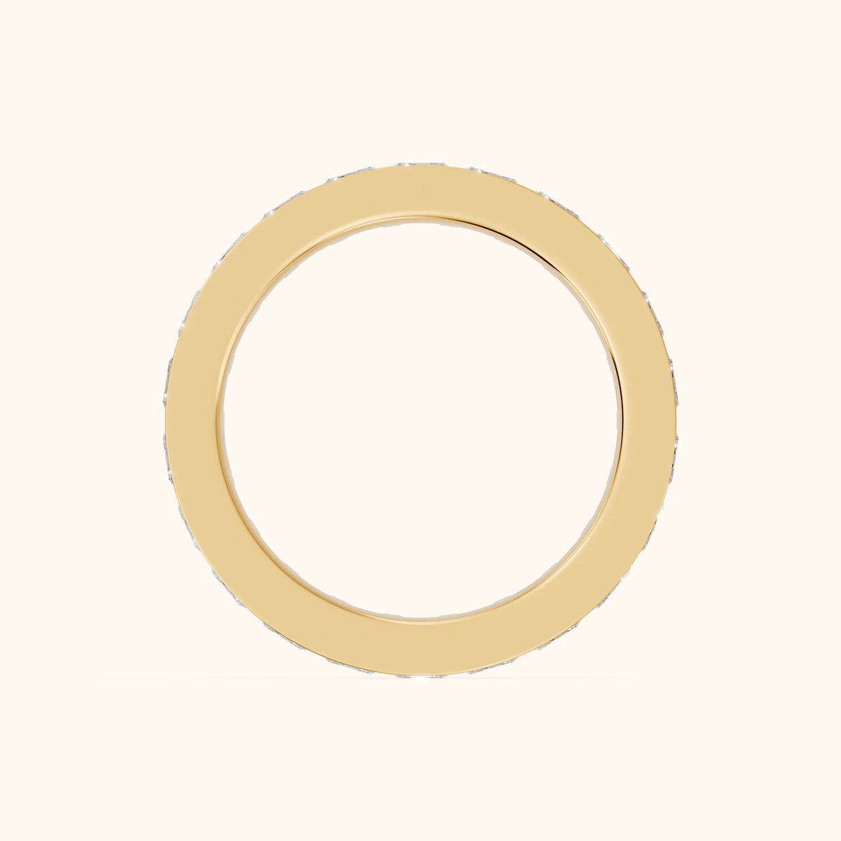 Louise Channel Set Princess Diamond Eternity Band in Yellow Gold - FingerView