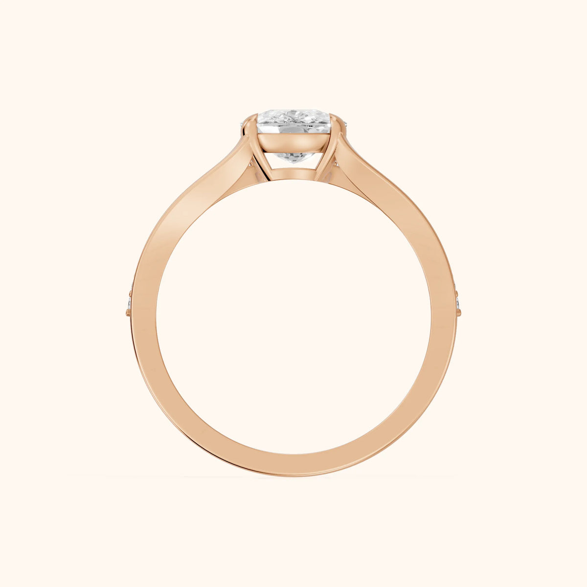 Lucinda Split Shank Cushion Diamond Engagement Ring in Rose Gold - FingerView.webp