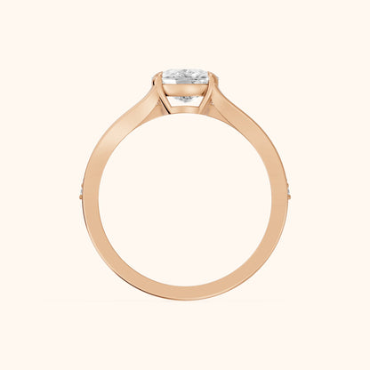 Lucinda Split Shank Cushion Diamond Engagement Ring in Rose Gold - FingerView.webp