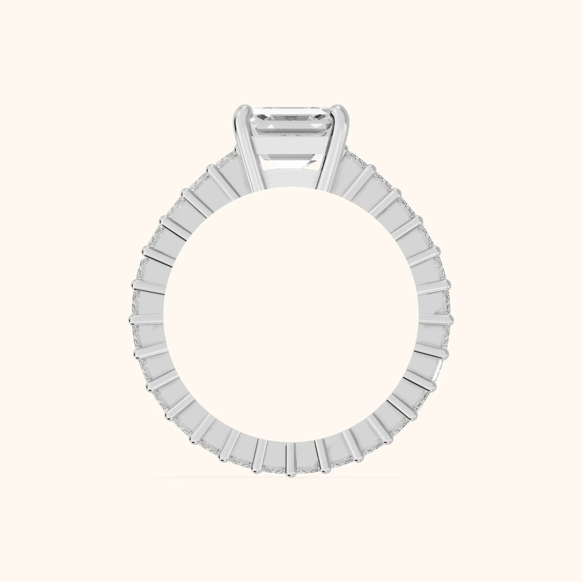 Mallory Shared Prong Asscher Diamond Engagement Ring in Platinum - FingerView.webp