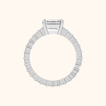 Mallory Shared Prong Asscher Diamond Engagement Ring in Platinum - FingerView.webp