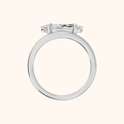Madeleine Split Shank Marquise Diamond Engagement Ring in Silver - FingerView.webp