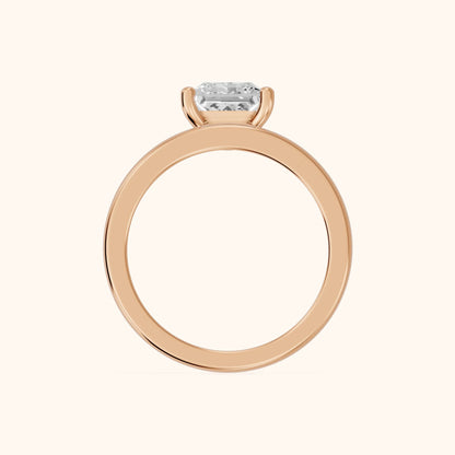 Maisie Four Prong Solitaire Princess Diamond Engagement Ring in Rose Gold - FingerView.webp