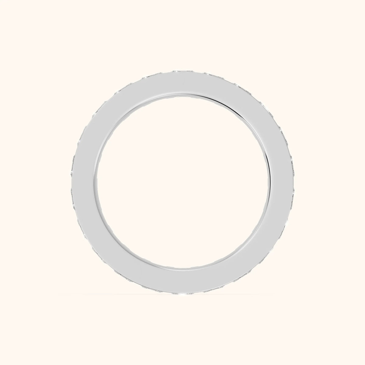 Louise Channel Set Princess Diamond Eternity Band in Silver - FingerView