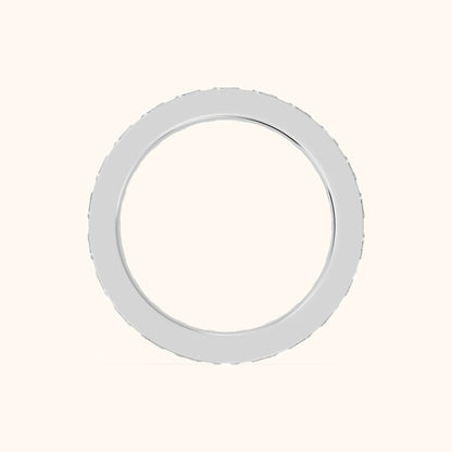 Louise Channel Set Princess Diamond Eternity Band in Silver - FingerView
