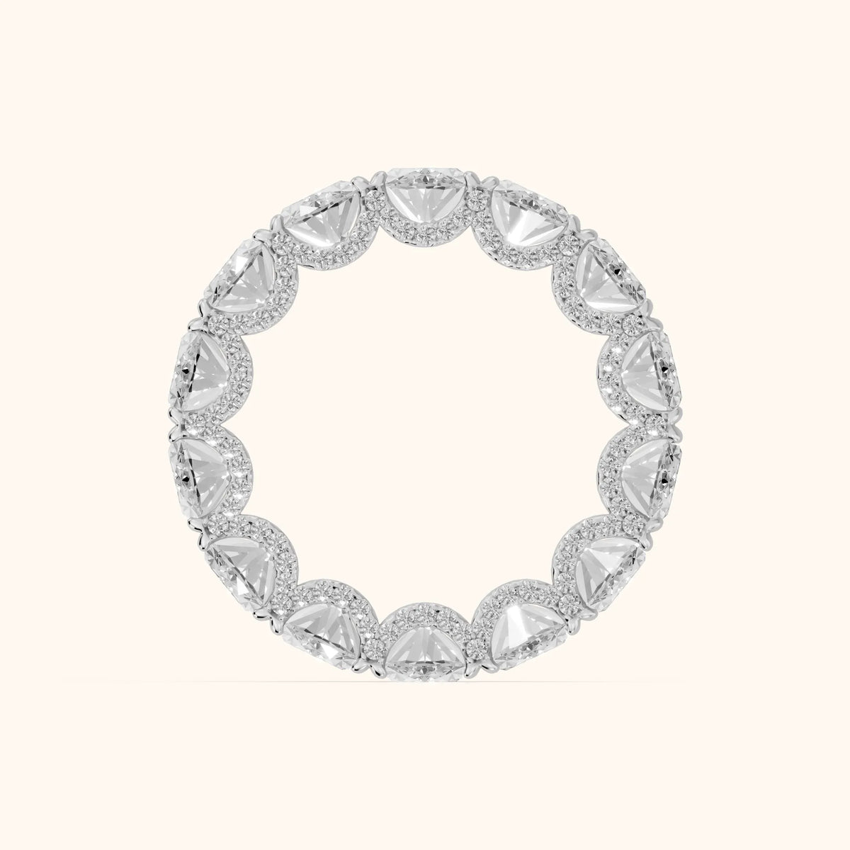 Rina East-West Oval Diamond Eternity Band in White Gold - FingerView