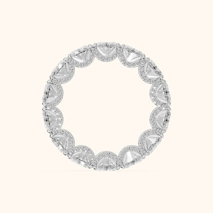 Rina East-West Oval Diamond Eternity Band in White Gold - FingerView
