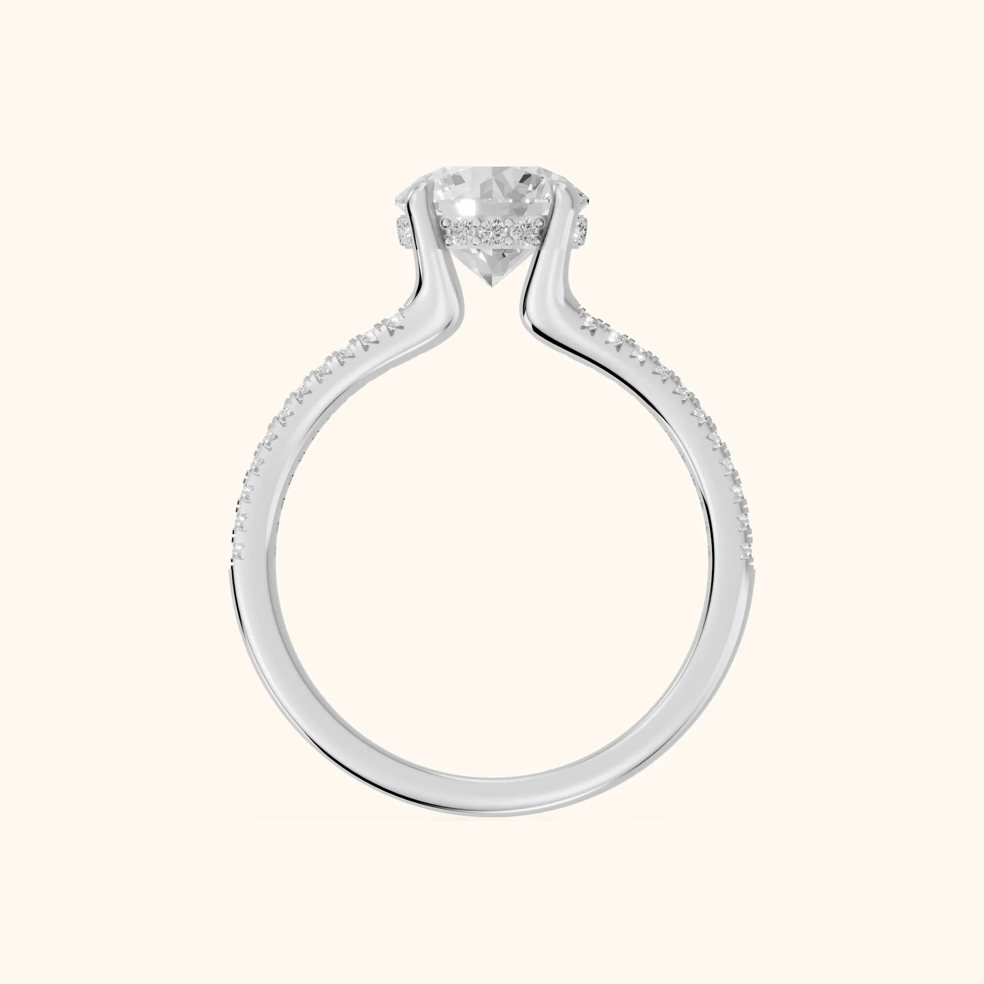 Eternal Embrace Solitaire Round Diamond Engagement Ring in Platinum - FingerView