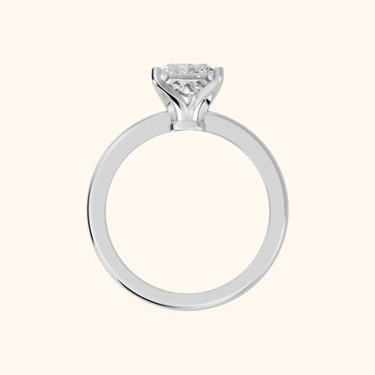 Flora Guardian Solitaire Princess Diamond Engagement Ring in Silver - FingerView