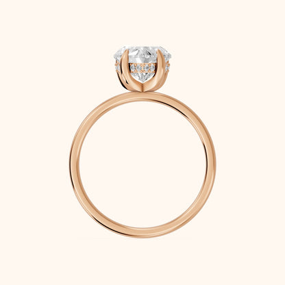 Charlotte Charm Solitaire Heart Diamond Engagement Ring in Rose Gold - FingerView