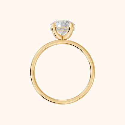 Charlotte Charm Solitaire Round Diamond Engagement Ring in Yellow Gold - FingerView