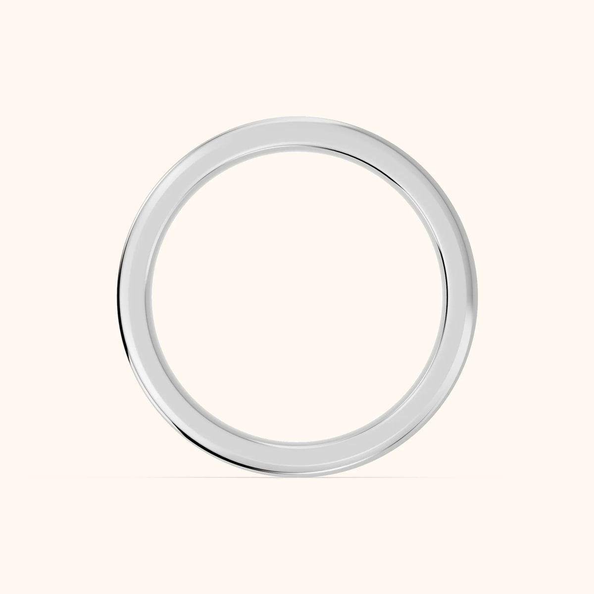 Anika Flat Beveled Wedding Band in Platinum - FingerView