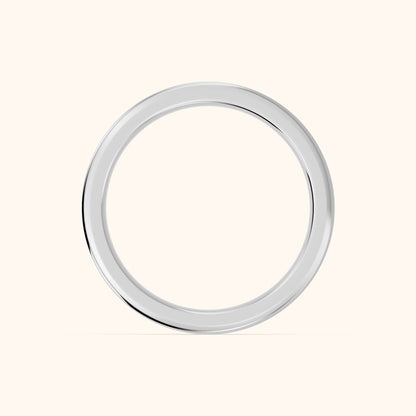 Anika Flat Beveled Wedding Band in Platinum - FingerView