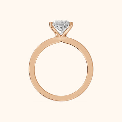 Matilda Cathedral Solitaire Princess Diamond Engagement Ring in Rose Gold - FingerView.webp