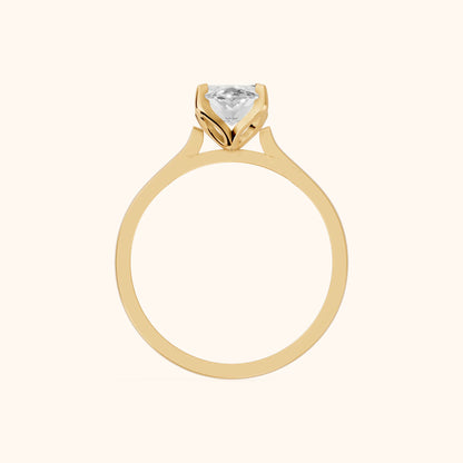 Isabella Bloom Solitaire Marquise Diamond Engagement Ring in Yellow Gold - FingerView