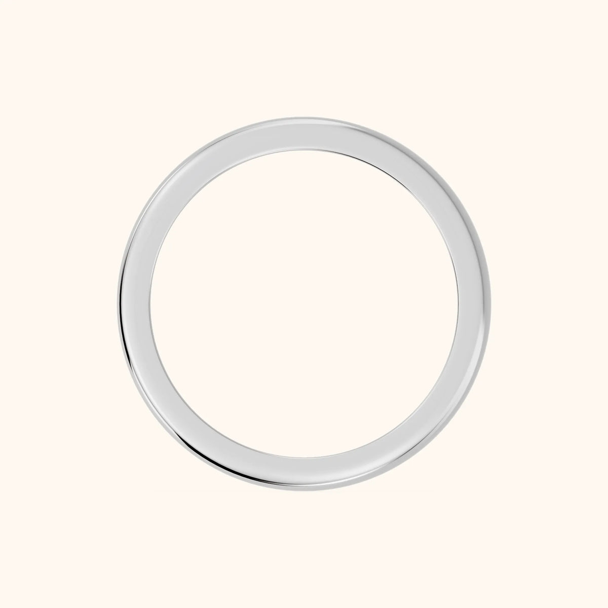 Justine Classic Low Dome Wedding Band in Silver - FingerView