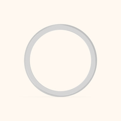 Yana Carved Step Edge Wedding Band in Silver - FingerView