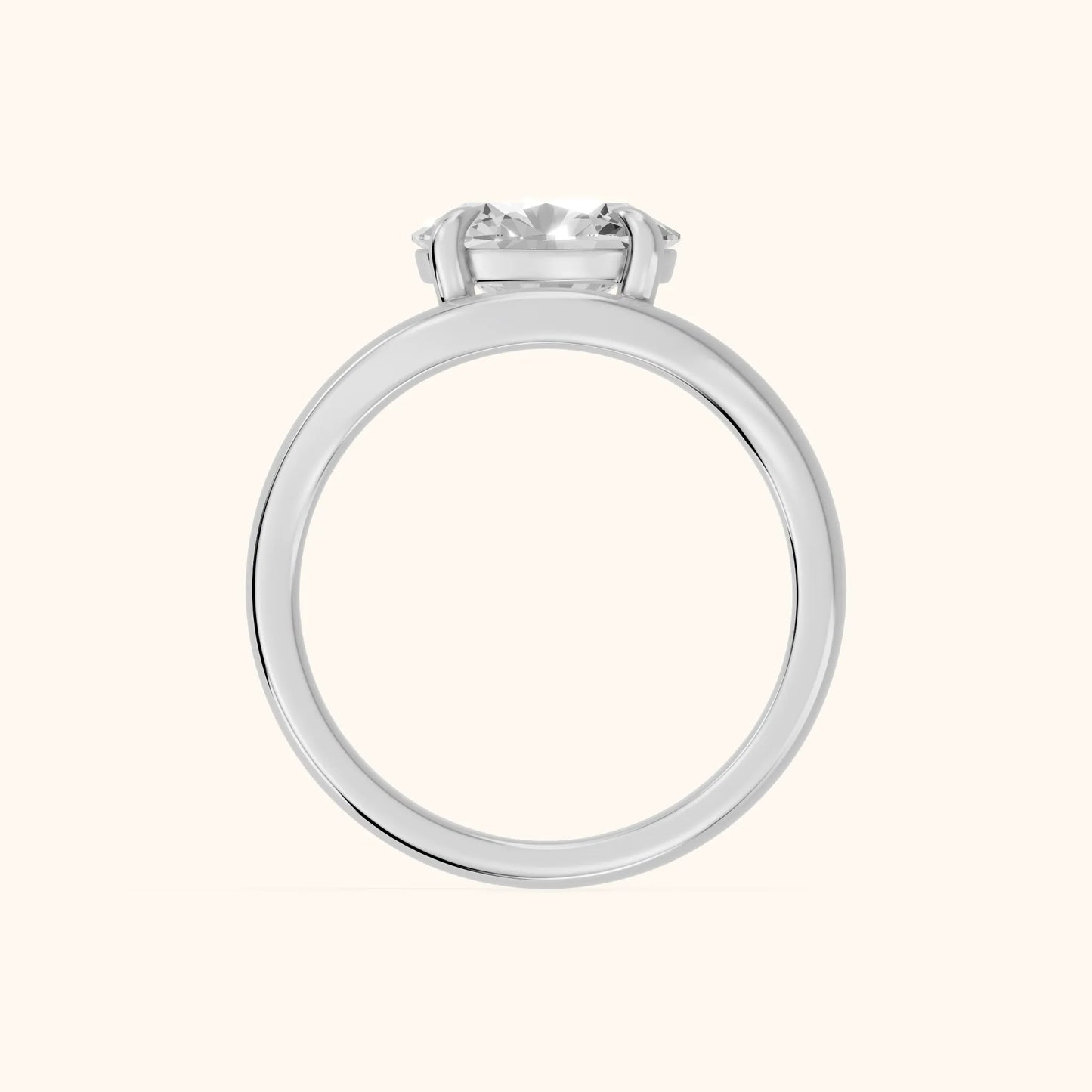 Seraphina Criss Cross Oval Diamond Engagement Ring in Silver - FingerView