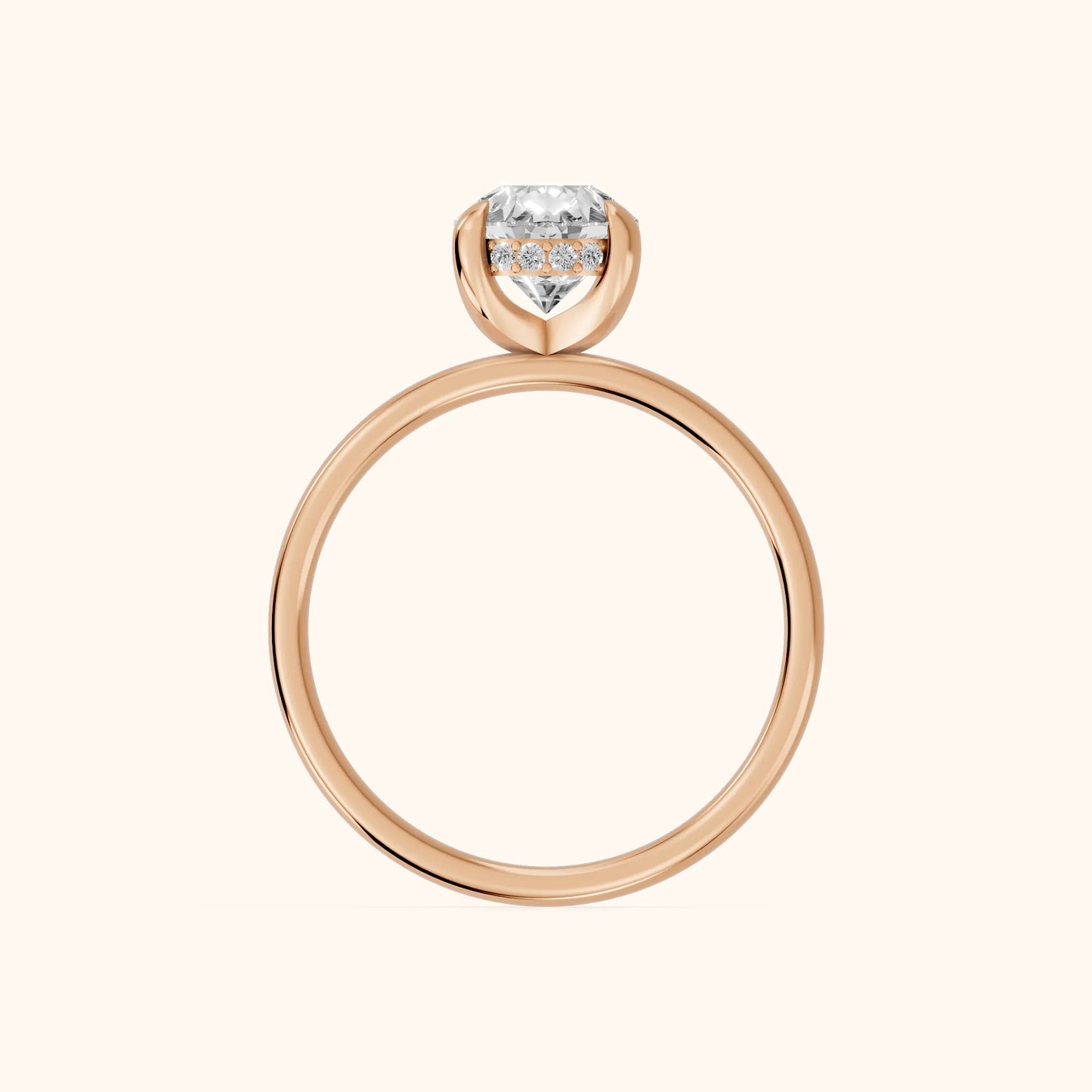 Charlotte Charm Solitaire Pear Diamond Engagement Ring in Rose Gold - FingerView