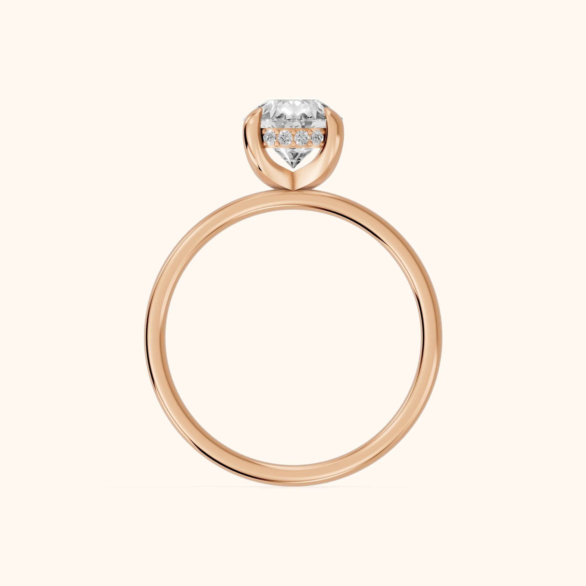 Charlotte Charm Solitaire Pear Diamond Engagement Ring in Rose Gold - FingerView