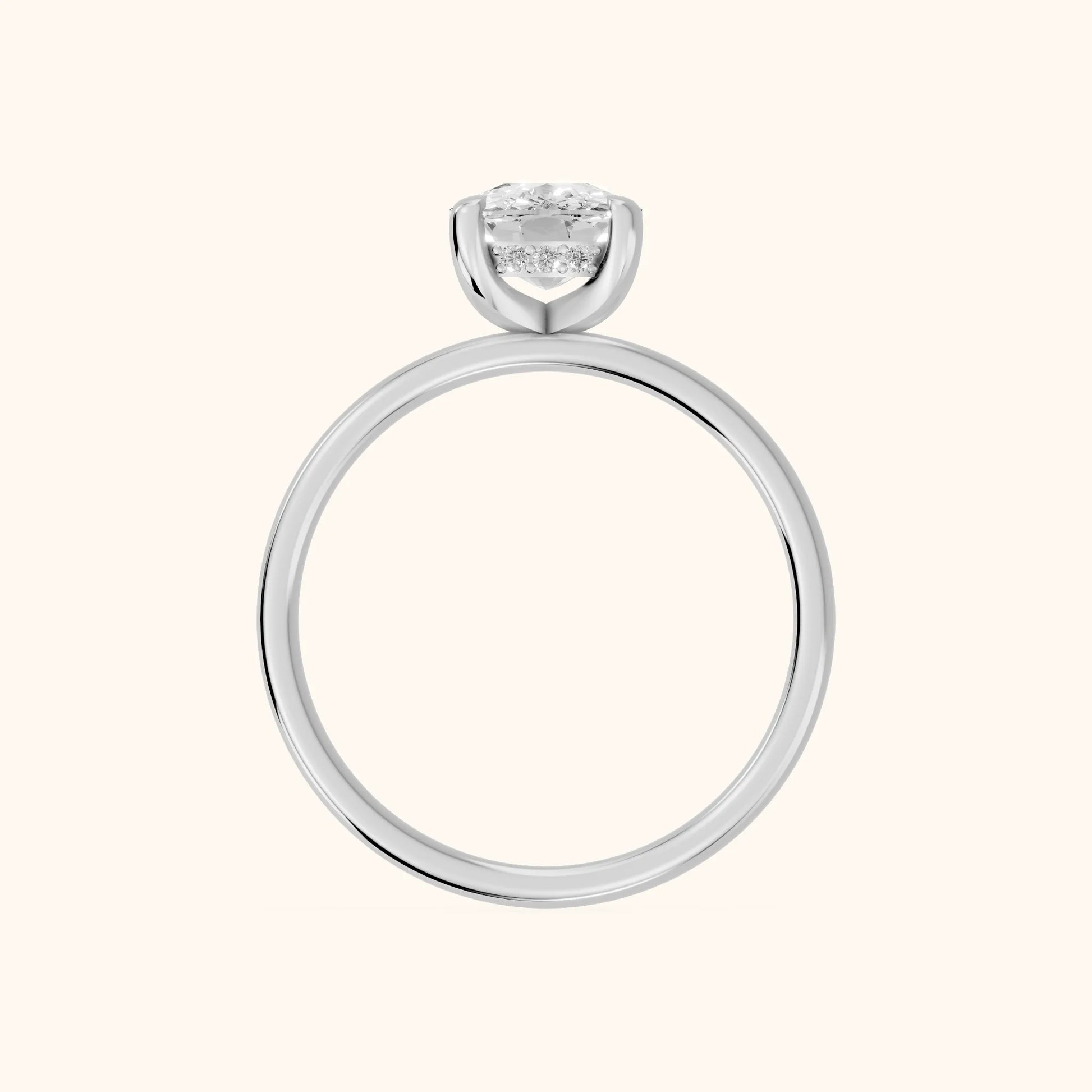 Charlotte Charm Cushion Diamond Solitaire Ring in Silver - FingerView
