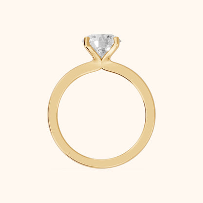 Matilda Cathedral Solitaire Round Diamond Engagement Ring in Yellow Gold - FingerView.webp