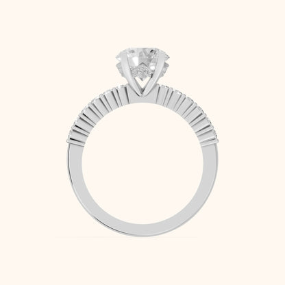 Honor Sidestone Round Diamond Engagement Ring in White Gold - FingerView.webp