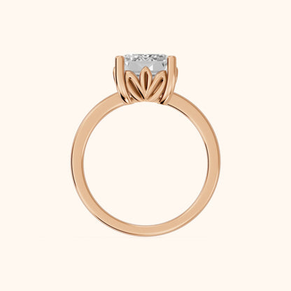 Emerald Cut Lab Grown Diamond Engagement Ring in Rose Gold