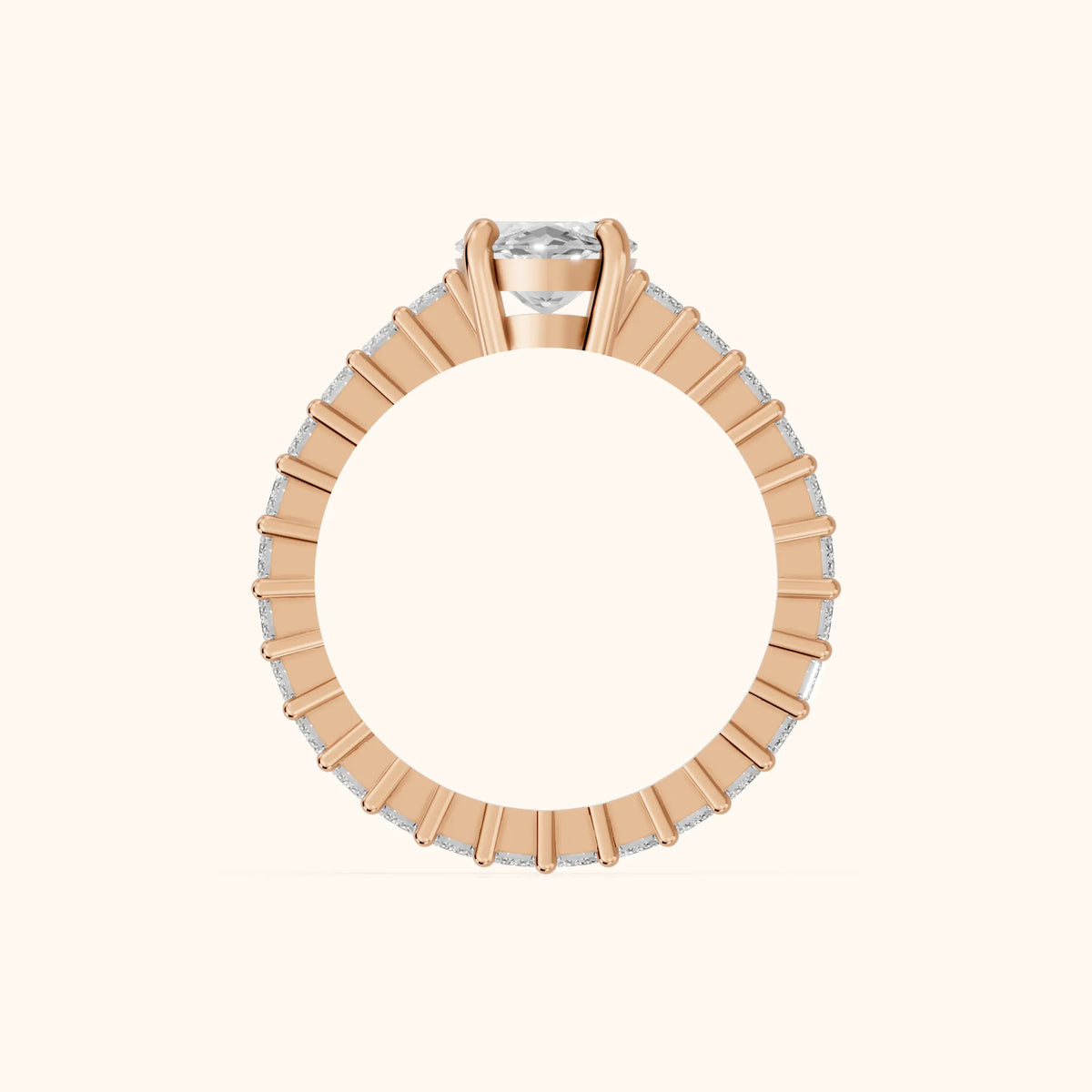 Mallory Shared Prong Marquise Diamond Engagement Ring in Rose Gold - FingerView.webp