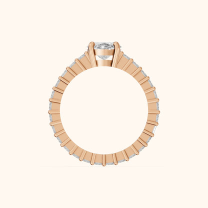 Mallory Shared Prong Marquise Diamond Engagement Ring in Rose Gold - FingerView.webp