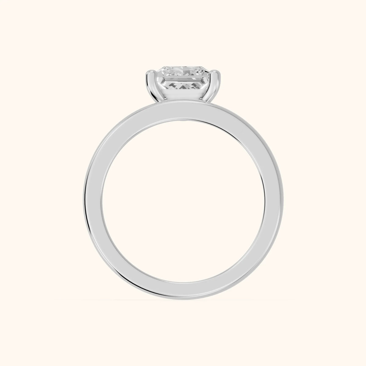 Maisie Four Prong Solitaire Princess Diamond Engagement Ring in White Gold - FingerView.webp